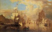 Thomas Pakenham Dublin harbour with the domed Custom House in the background painting